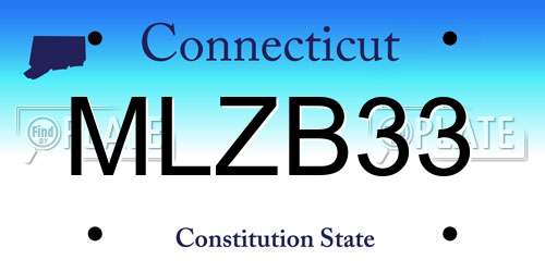 MLZB33 Connecticut License Plate