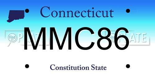 MMC86 Connecticut License Plate