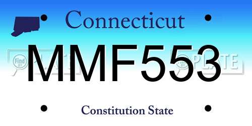 MMF553 Connecticut License Plate