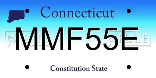 MMF55E Connecticut License Plate