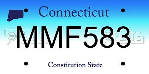 MMF583 Connecticut License Plate
