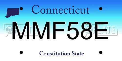 MMF58E Connecticut License Plate