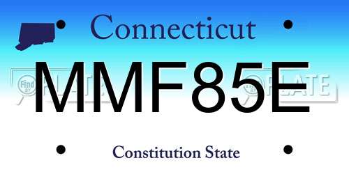 MMF85E Connecticut License Plate