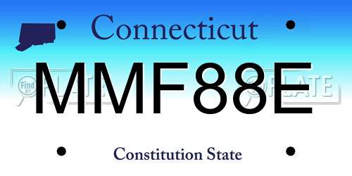 MMF88E Connecticut License Plate