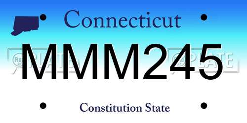 MMM245 Connecticut License Plate