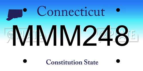 MMM248 Connecticut License Plate