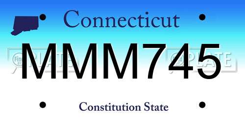 MMM745 Connecticut License Plate