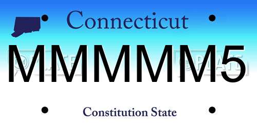 MMMMM5 Connecticut License Plate