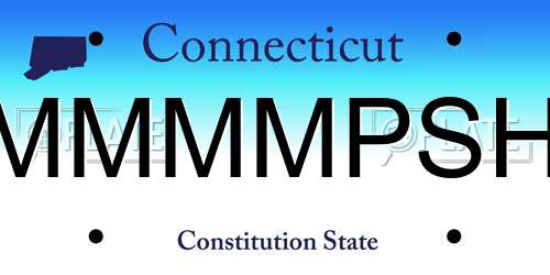 MMMMPSH Connecticut License Plate
