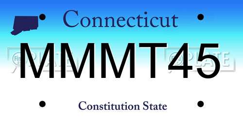MMMT45 Connecticut License Plate
