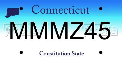 MMMZ45 Connecticut License Plate