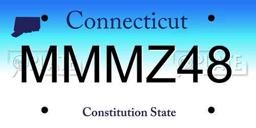 MMMZ48 Connecticut License Plate