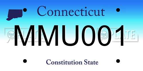 MMU001 Connecticut License Plate