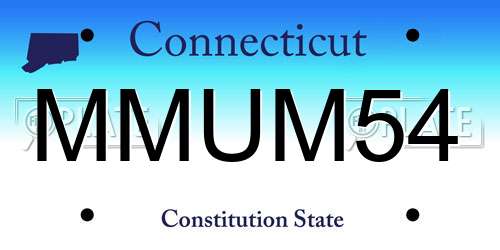 MMUM54 Connecticut License Plate