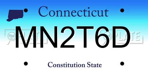 MN2T6D Connecticut License Plate