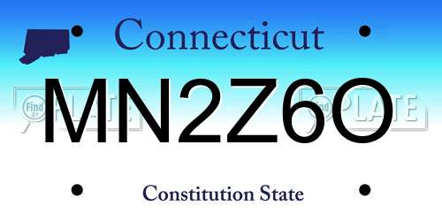 MN2Z6O Connecticut License Plate
