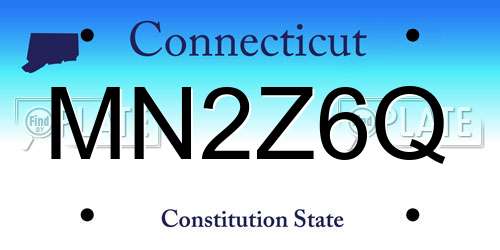 MN2Z6Q Connecticut License Plate