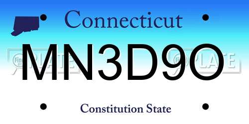 MN3D9O Connecticut License Plate