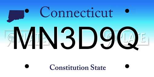 MN3D9Q Connecticut License Plate