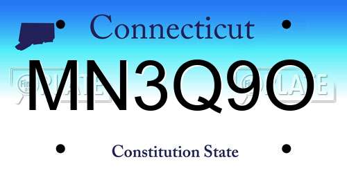MN3Q9O Connecticut License Plate