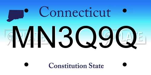MN3Q9Q Connecticut License Plate
