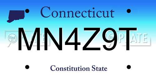 MN4Z9T Connecticut License Plate