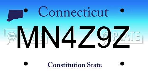 MN4Z9Z Connecticut License Plate