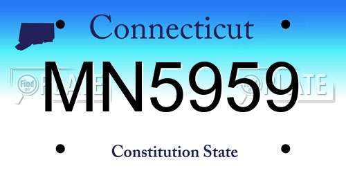 MN5959 Connecticut License Plate