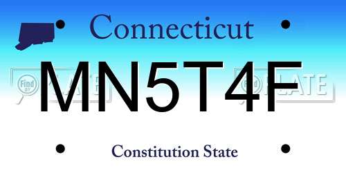 MN5T4F Connecticut License Plate