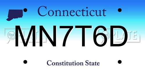 MN7T6D Connecticut License Plate