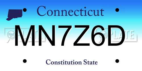MN7Z6D Connecticut License Plate