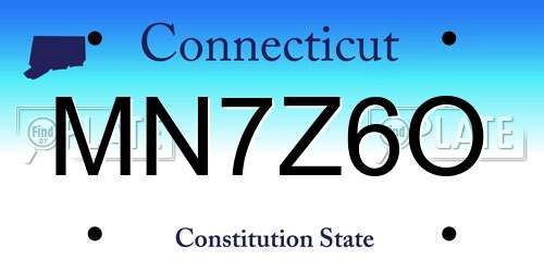 MN7Z6O Connecticut License Plate
