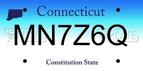 MN7Z6Q Connecticut License Plate
