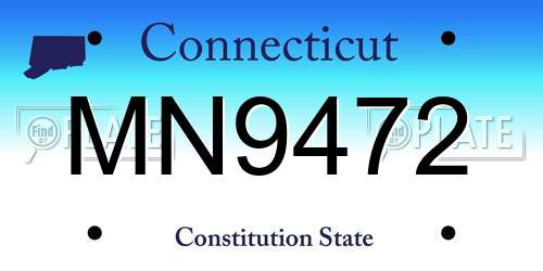 MN9472 Connecticut License Plate