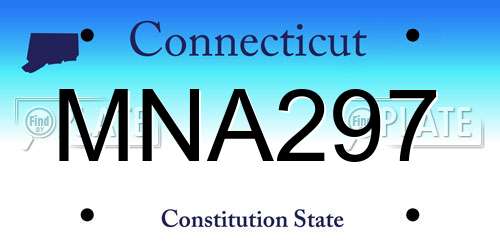 MNA297 Connecticut License Plate