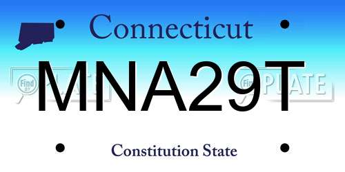 MNA29T Connecticut License Plate