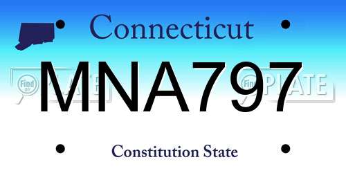 MNA797 Connecticut License Plate