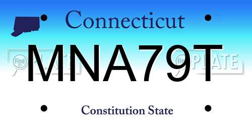 MNA79T Connecticut License Plate