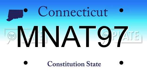 MNAT97 Connecticut License Plate