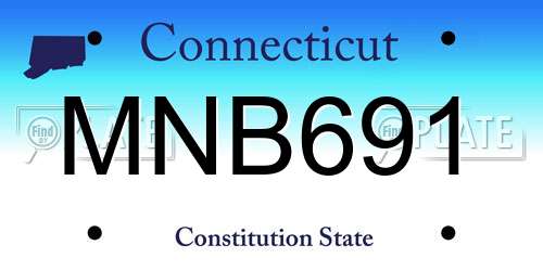 MNB691 Connecticut License Plate