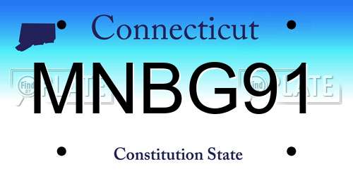 MNBG91 Connecticut License Plate