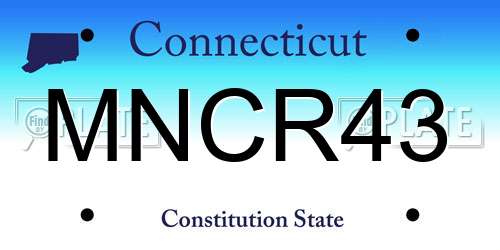 MNCR43 Connecticut License Plate