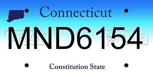 MND6154 Connecticut License Plate