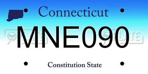 MNE090 Connecticut License Plate