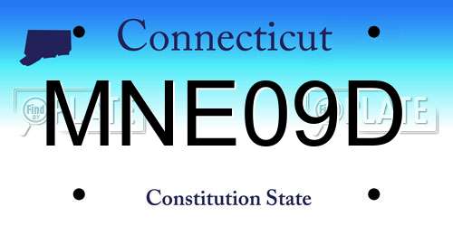 MNE09D Connecticut License Plate