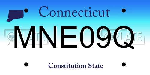 MNE09Q Connecticut License Plate