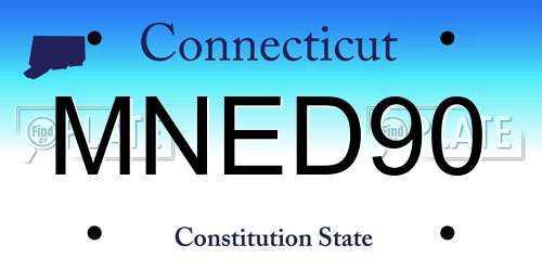 MNED90 Connecticut License Plate