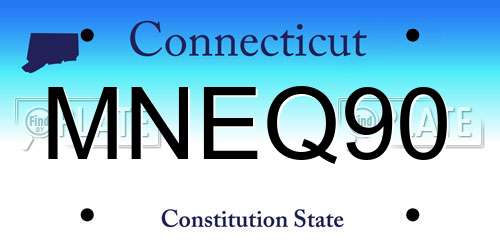 MNEQ90 Connecticut License Plate