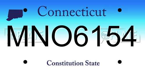 MNO6154 Connecticut License Plate