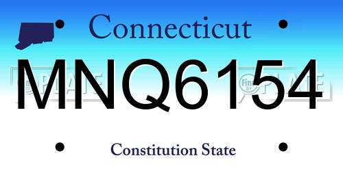 MNQ6154 Connecticut License Plate